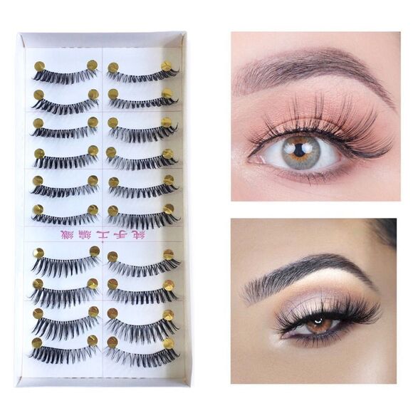 🆕1 Box / 10 Pairs False Eyelashes - Picture 1 of 6